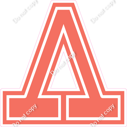 23.5" Greek Individual Flat Coral - Alphabet Pieces Lambda