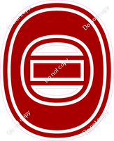 23.5" Greek Individual Flat Crimson - Alphabet Pieces Theta