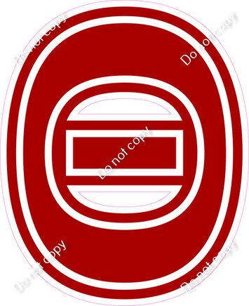 23.5" Greek Individual Flat Crimson - Alphabet Pieces Theta