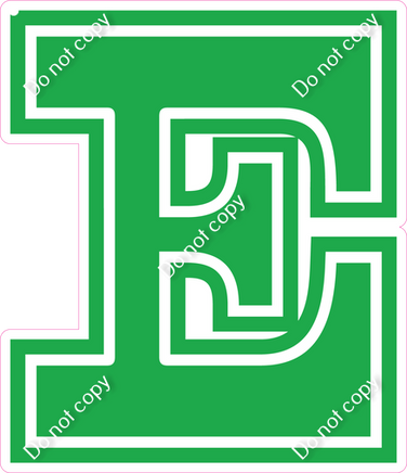 23.5" Greek Individual Flat Green - Alphabet Pieces Epsilon