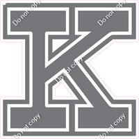 23.5" Greek Individual Flat Dark Grey - Alphabet Pieces