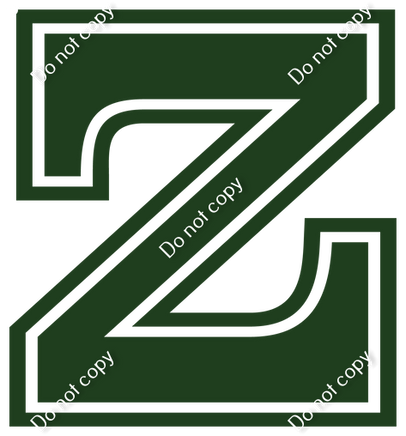 23.5" Greek Individual Flat Hunter Green - Alphabet Pieces Zeta