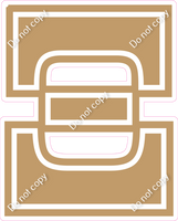 23.5" Greek Individual Flat Khaki - Alphabet Pieces Xi