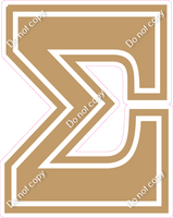 23.5" Greek Individual Flat Khaki - Alphabet Pieces Sigma