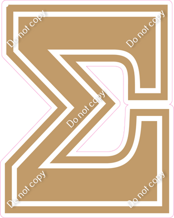 23.5" Greek Individual Flat Khaki - Alphabet Pieces Sigma