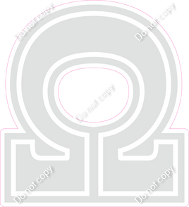 23.5" Greek Individual Flat Light Grey - Alphabet Pieces Omega
