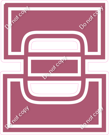 23.5" Greek Individual Flat Mauve - Alphabet Pieces Xi