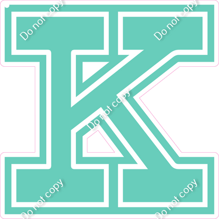 23.5" Greek Individual Flat Mint - Alphabet Pieces Kappa