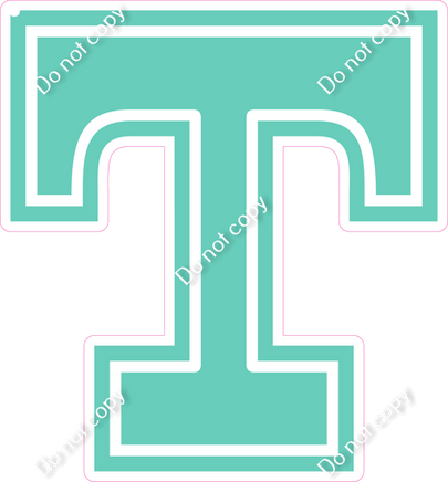 23.5" Greek Individual Flat Mint - Alphabet Pieces Tau