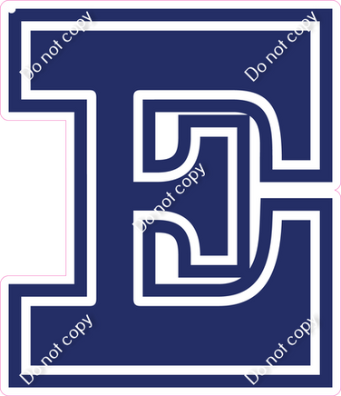23.5" Greek Individual Flat Navy Blue - Alphabet Pieces Epsilon