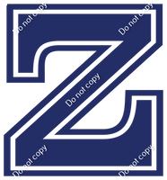 23.5" Greek Individual Flat Navy Blue - Alphabet Pieces Zeta