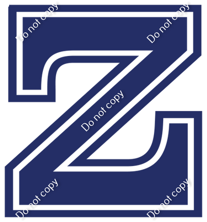 23.5" Greek Individual Flat Navy Blue - Alphabet Pieces Zeta