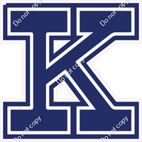 23.5" Greek Individual Flat Navy Blue - Alphabet Pieces Kappa