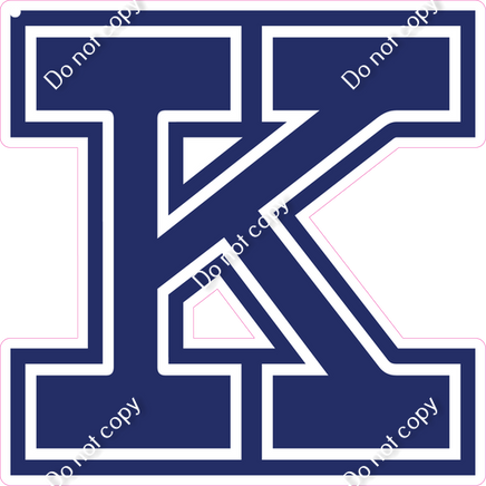 23.5" Greek Individual Flat Navy Blue - Alphabet Pieces Kappa