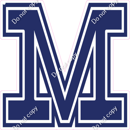 23.5" Greek Individual Flat Navy Blue - Alphabet Pieces Mu