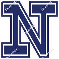 23.5" Greek Individual Flat Navy Blue - Alphabet Pieces Nu