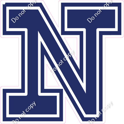 23.5" Greek Individual Flat Navy Blue - Alphabet Pieces Nu