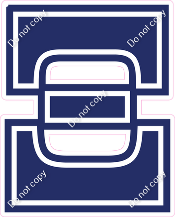 23.5" Greek Individual Flat Navy Blue - Alphabet Pieces Xi