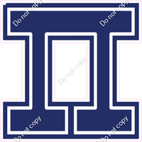 23.5" Greek Individual Flat Navy Blue - Alphabet Pieces Pi