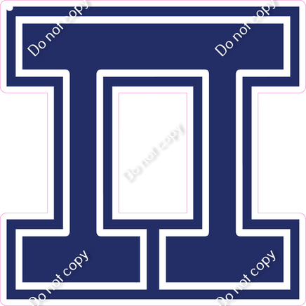 23.5" Greek Individual Flat Navy Blue - Alphabet Pieces Pi