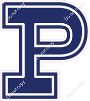 23.5" Greek Individual Flat Navy Blue - Alphabet Pieces Rho