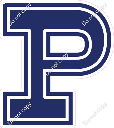 23.5" Greek Individual Flat Navy Blue - Alphabet Pieces Rho