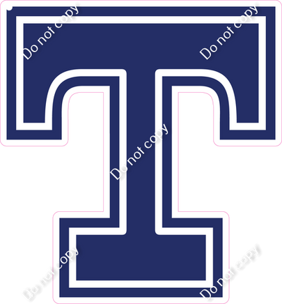 23.5" Greek Individual Flat Navy Blue - Alphabet Pieces Tau