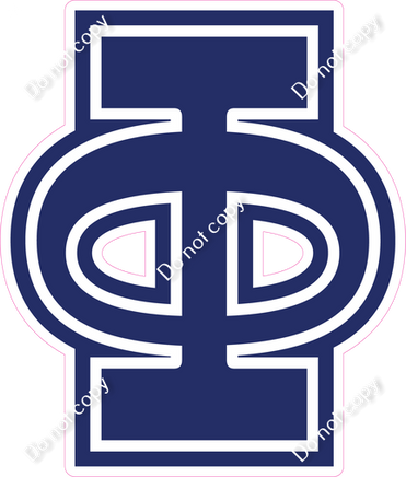 23.5" Greek Individual Flat Navy Blue - Alphabet Pieces Phi