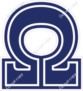 23.5" Greek Individual Flat Navy Blue - Alphabet Pieces Omega