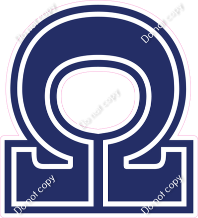 23.5" Greek Individual Flat Navy Blue - Alphabet Pieces Omega