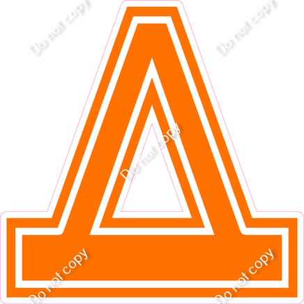 23.5" Greek Individual Flat Orange - Alphabet Pieces Delta