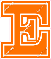23.5" Greek Individual Flat Orange - Alphabet Pieces Epsilon