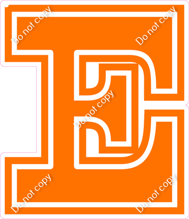 23.5" Greek Individual Flat Orange - Alphabet Pieces Epsilon