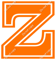 23.5" Greek Individual Flat Orange - Alphabet Pieces Zeta