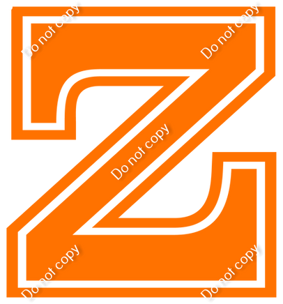 23.5" Greek Individual Flat Orange - Alphabet Pieces Zeta