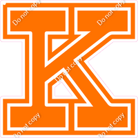 23.5" Greek Individual Flat Orange - Alphabet Pieces Kappa