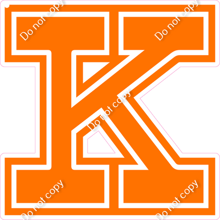 23.5" Greek Individual Flat Orange - Alphabet Pieces Kappa