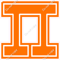 23.5" Greek Individual Flat Orange - Alphabet Pieces Pi
