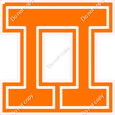 23.5" Greek Individual Flat Orange - Alphabet Pieces Pi