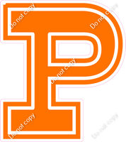 23.5" Greek Individual Flat Orange - Alphabet Pieces Rho