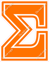 23.5" Greek Individual Flat Orange - Alphabet Pieces Sigma