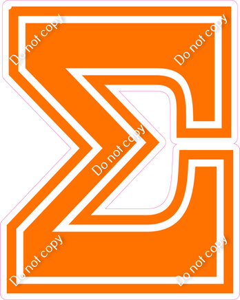 23.5" Greek Individual Flat Orange - Alphabet Pieces Sigma