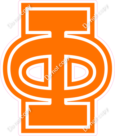 23.5" Greek Individual Flat Orange - Alphabet Pieces Phi