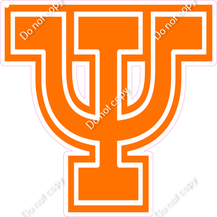 23.5" Greek Individual Flat Orange - Alphabet Pieces Psi