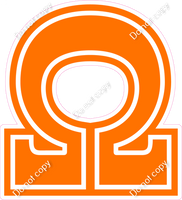 23.5" Greek Individual Flat Orange - Alphabet Pieces Omega