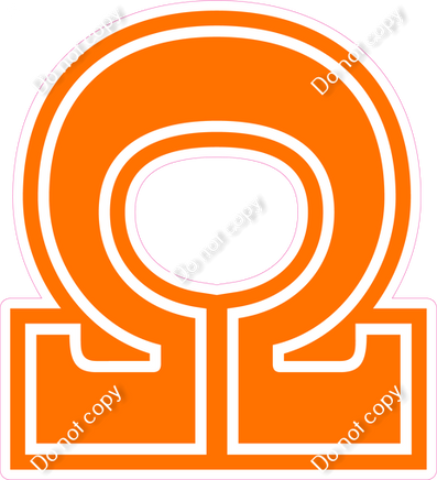 23.5" Greek Individual Flat Orange - Alphabet Pieces Omega
