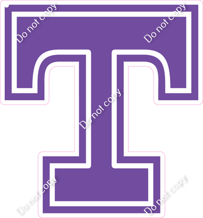 23.5" Greek Individual Flat Purple - Alphabet Pieces Tau
