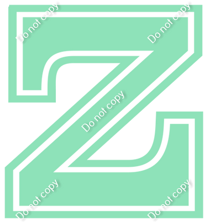 23.5" Greek Individual Flat Sea Foam - Alphabet Pieces Zeta