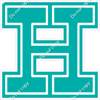 23.5" Greek Individual Flat Teal - Alphabet Pieces
