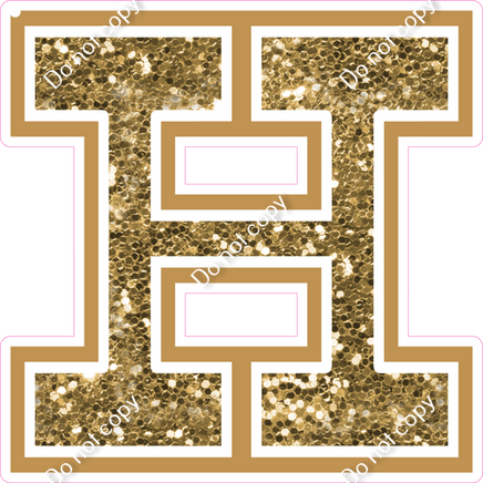 23.5" Greek Individual Gold Sparkle - Alphabet Pieces Eta